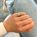 Pear Bezel Signet Ring .65ctw