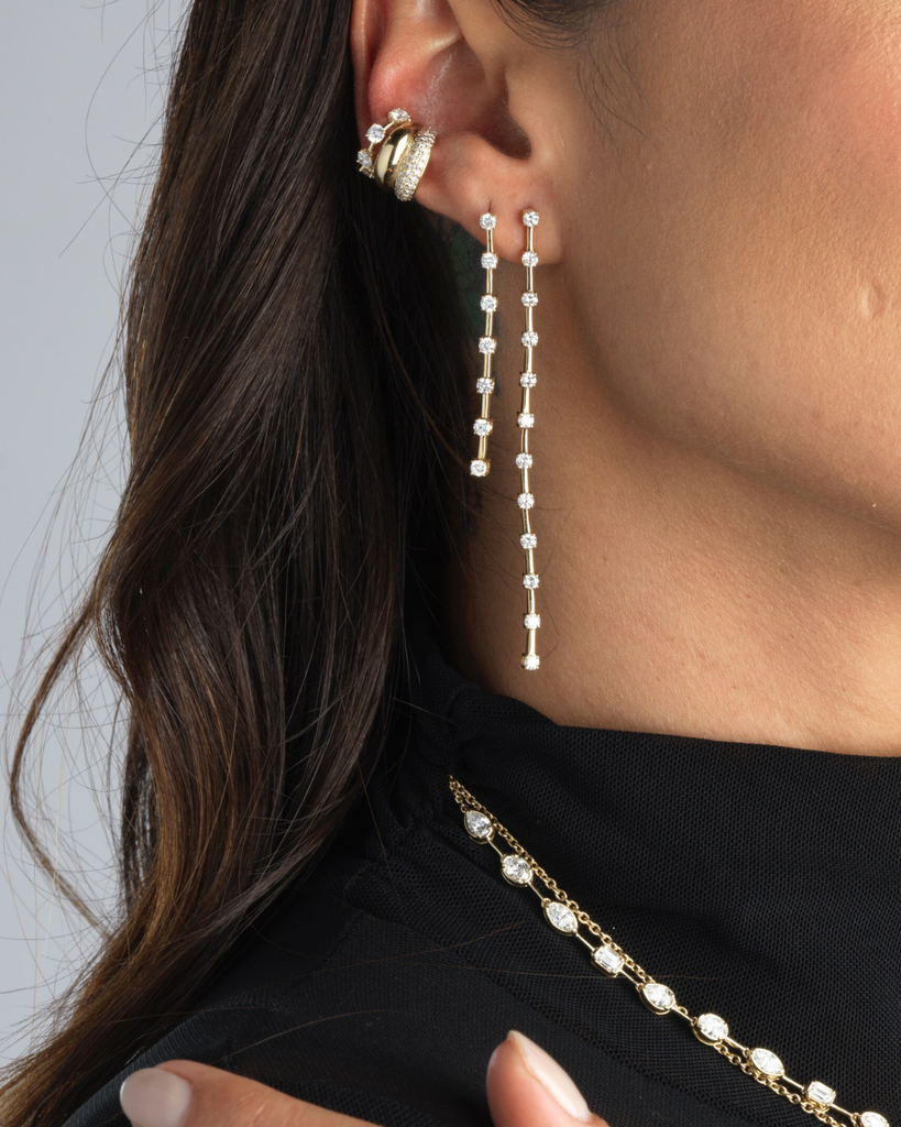 Long Orbit Drop Earrings