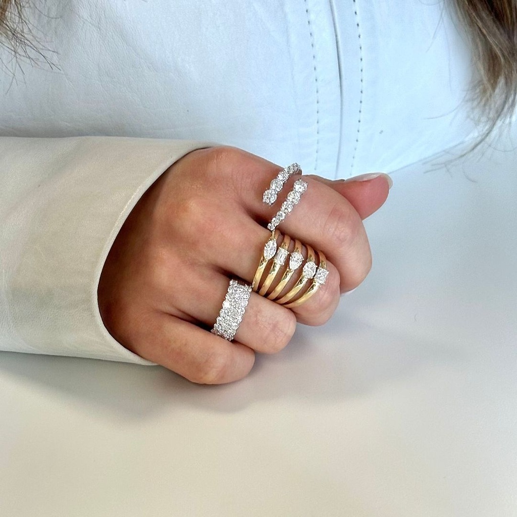 Multi Shape Shield Ring (5 row)