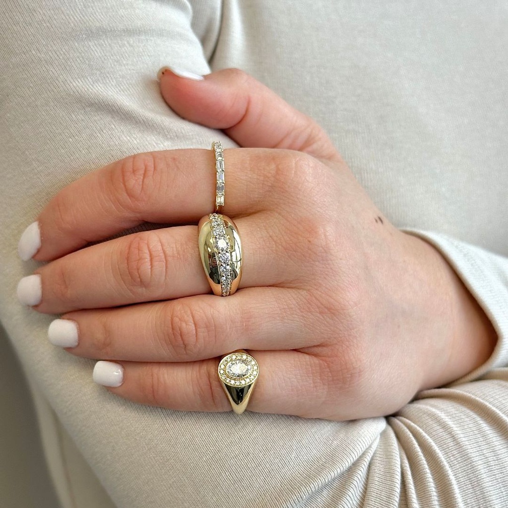 Oval Bezel Signet Ring .65ctw