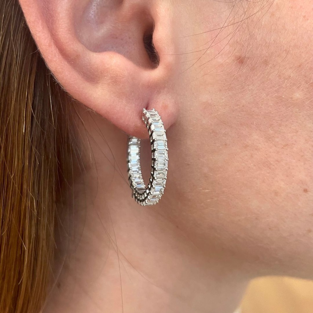 Large Emerald Hoops 4.20ctw