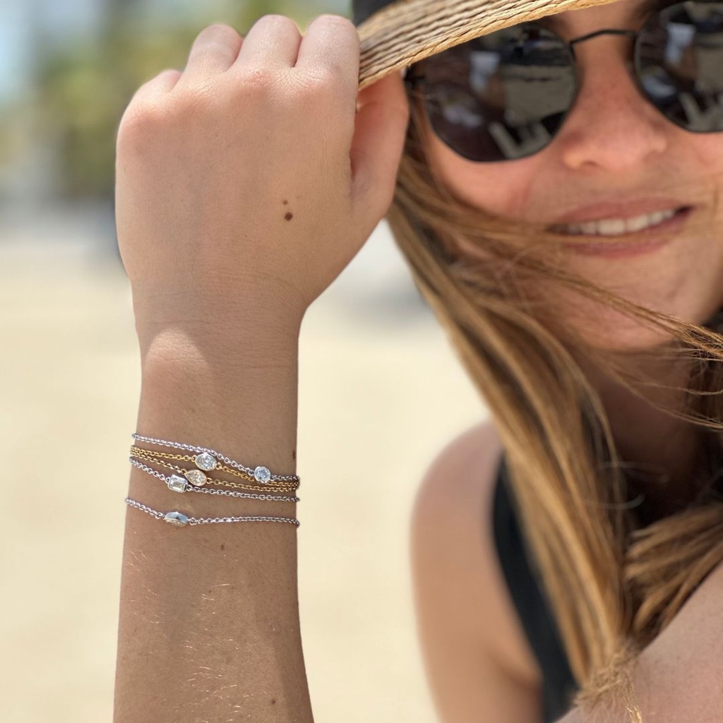 Pear Bezel Bracelet