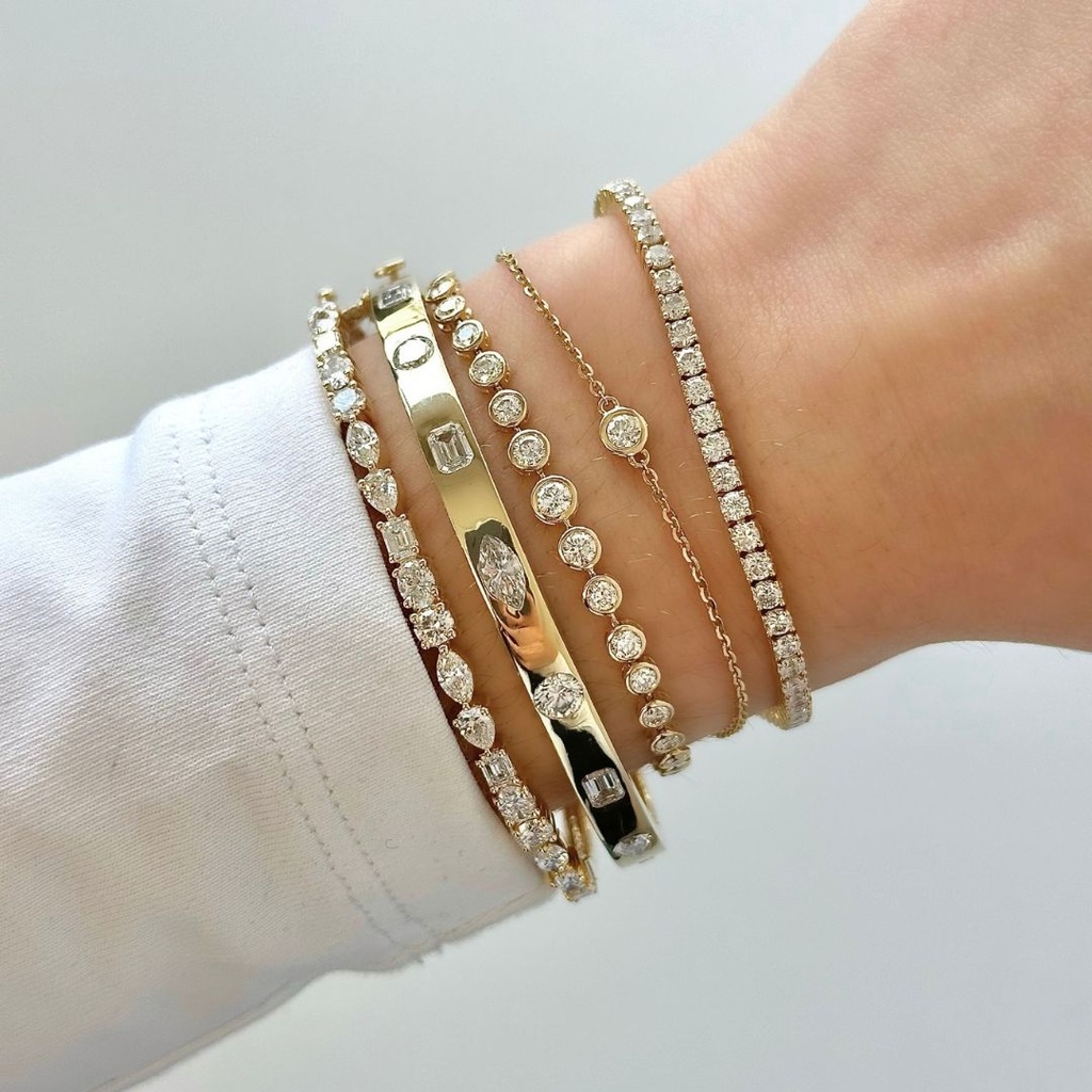 Round Bezel Tennis Bracelet