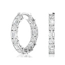 Round and Emerald Hoops