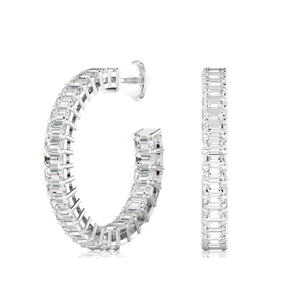 Large Emerald Hoops 4.20ctw