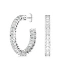 Large Emerald Hoops 4.20ctw