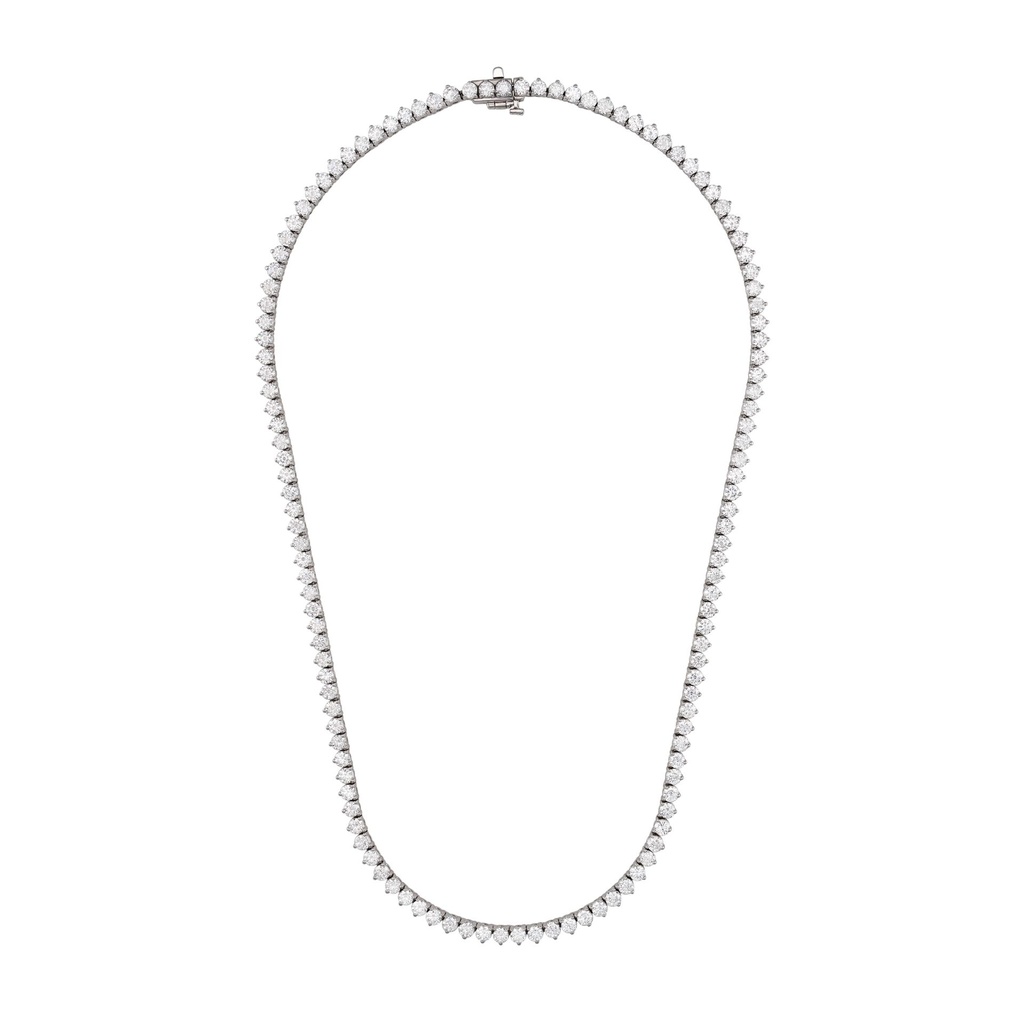 Three Prong Tennis Necklace