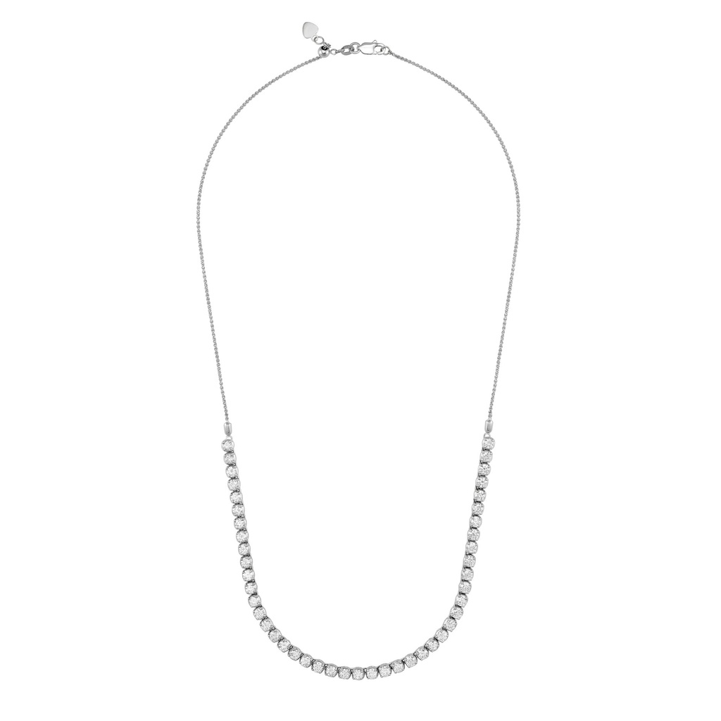 Adjustable Half Tennis Necklace