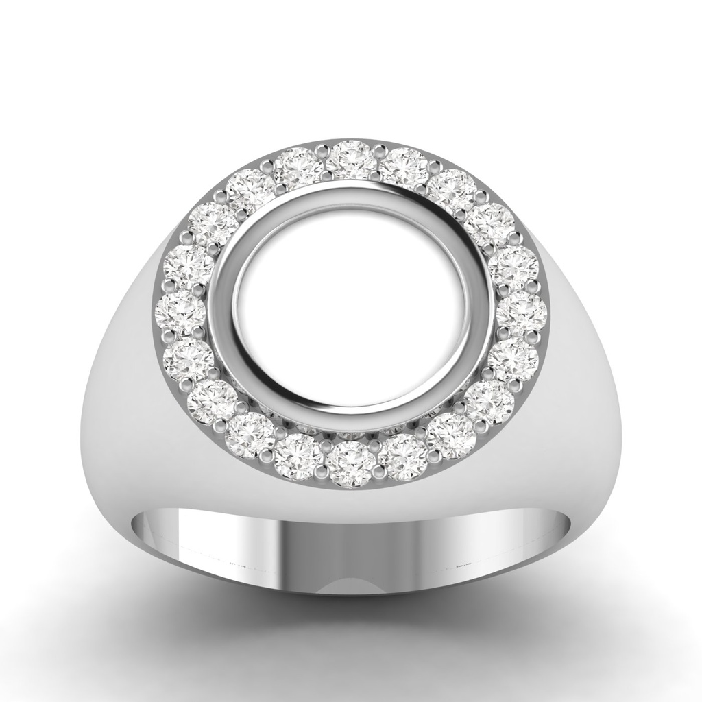 Mother of Pearl Halo Signet Ring