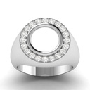 Mother of Pearl Halo Signet Ring