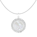 Mother of Pearl Emerald and Round Pendant