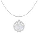 Mother of Pearl Diamond Disc Pendant