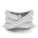 Pave Cross Over Ring 3.50ctw