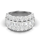 Three Row Round & Emerald Statement Band 4.00ctw