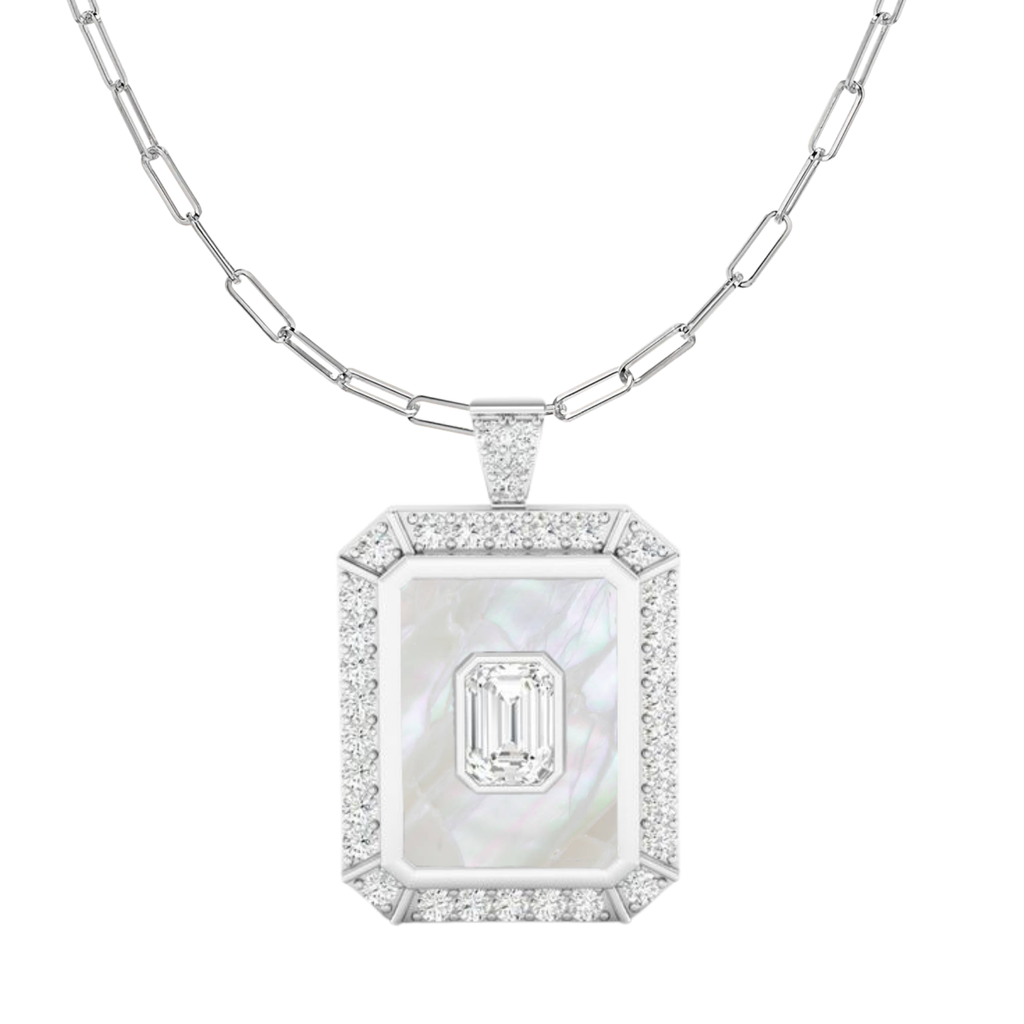 Mother of Pearl Emerald Pendant