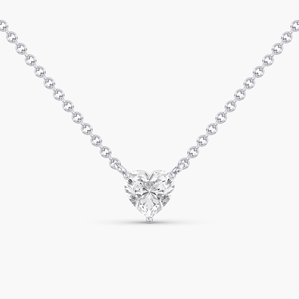 .50ct Heart Shape Solitaire Pendant 14kt White