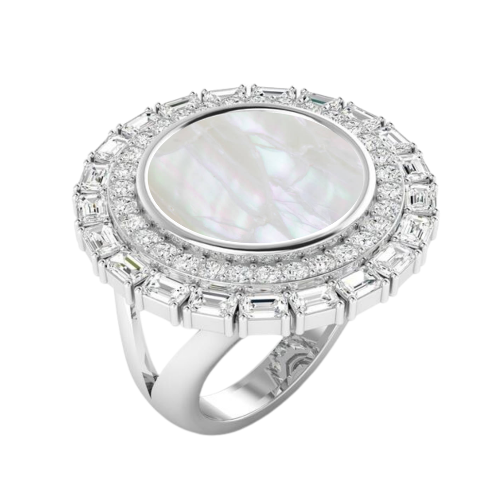 Mother of Pearl Split Shank Ring