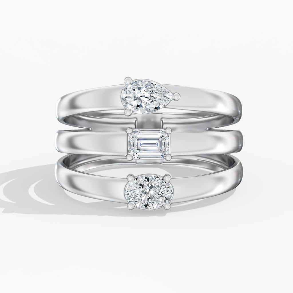 Multi Shape Shield Ring (3 row)