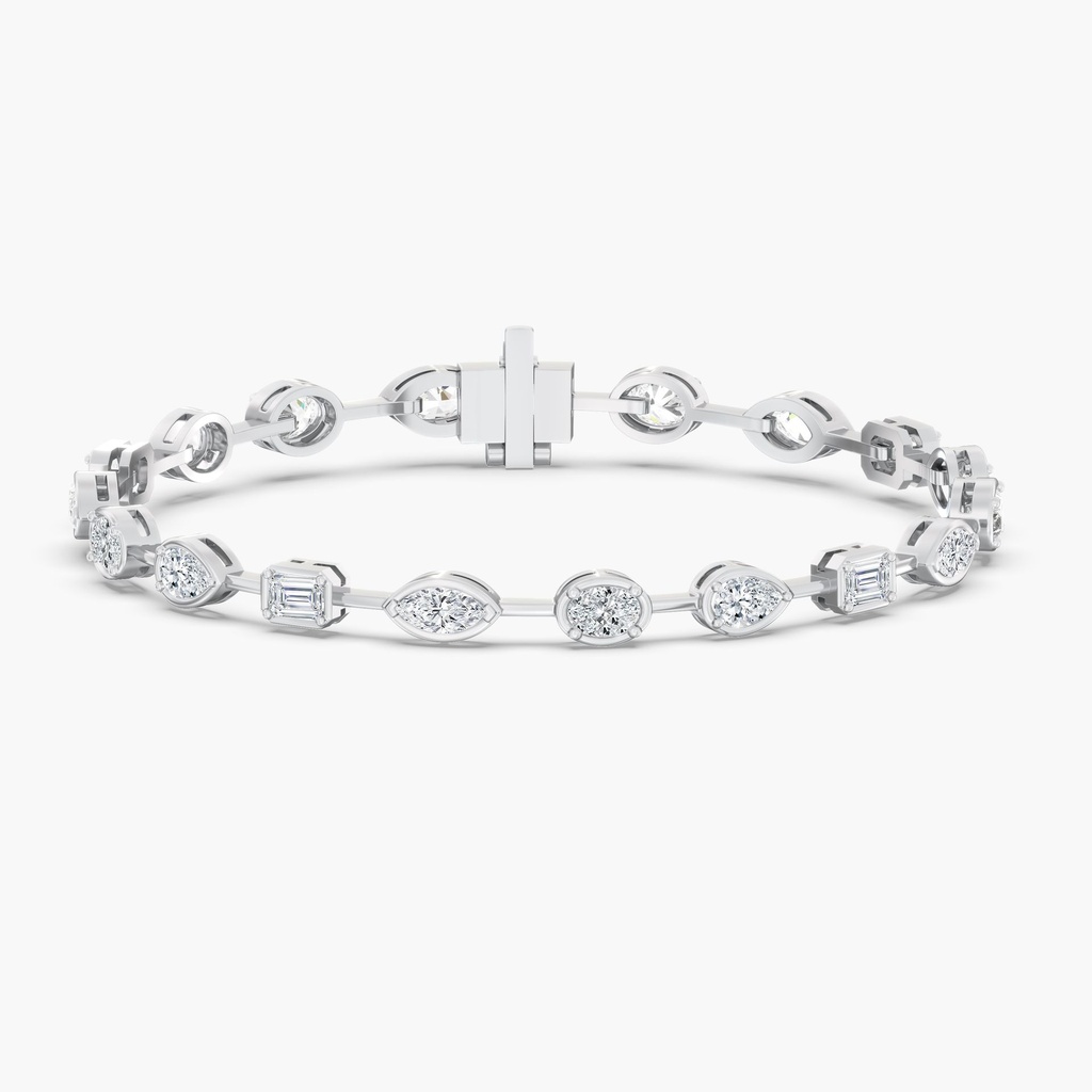 Gold Frame Multi Shape Tennis Bracelet