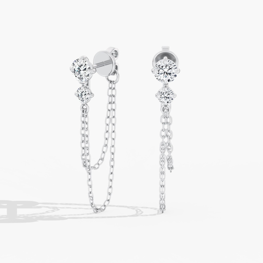 Starlight Two Stone Chain Earrings