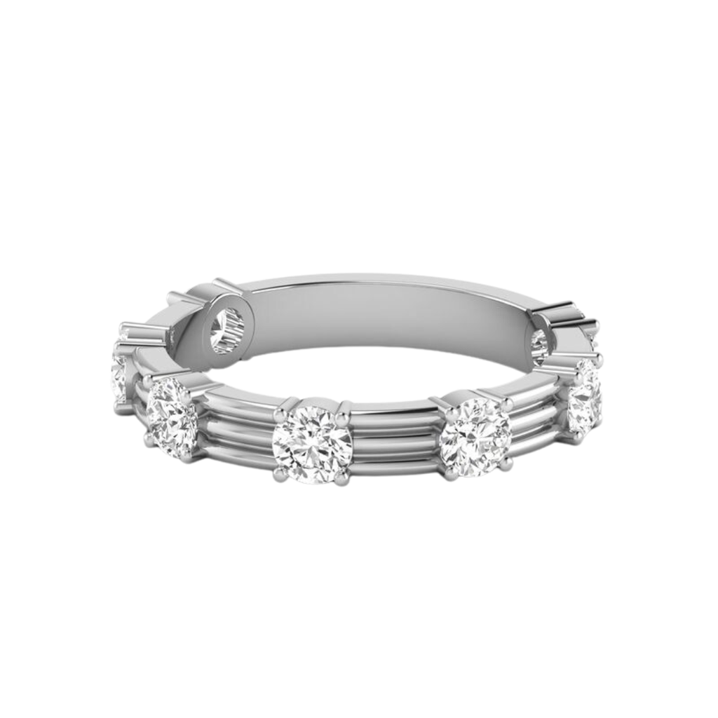 Round Ribbed Gold Band