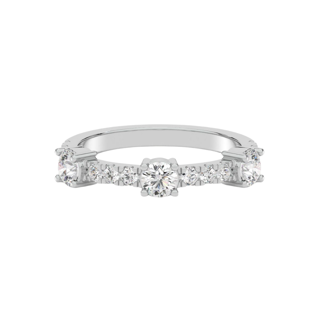 Three Round and Pave Band