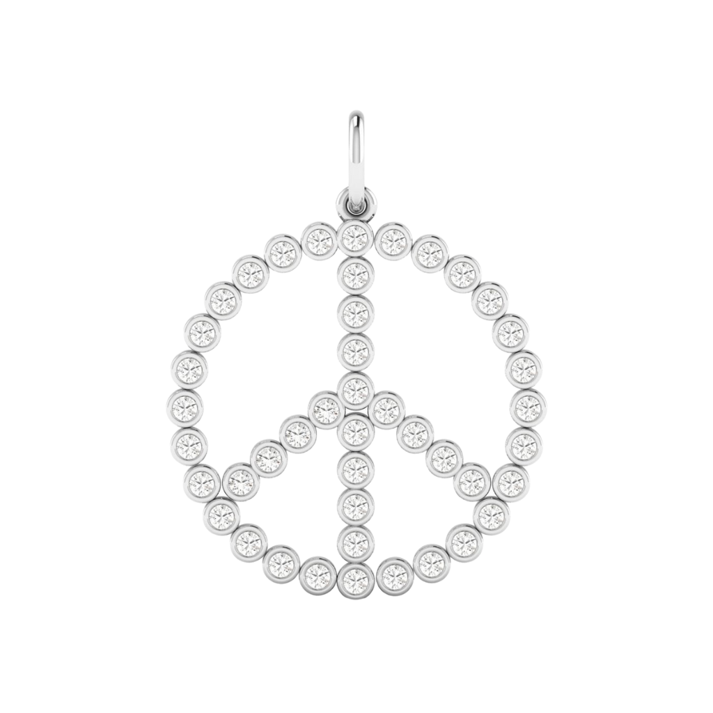 Bezel Peace Sign Charm