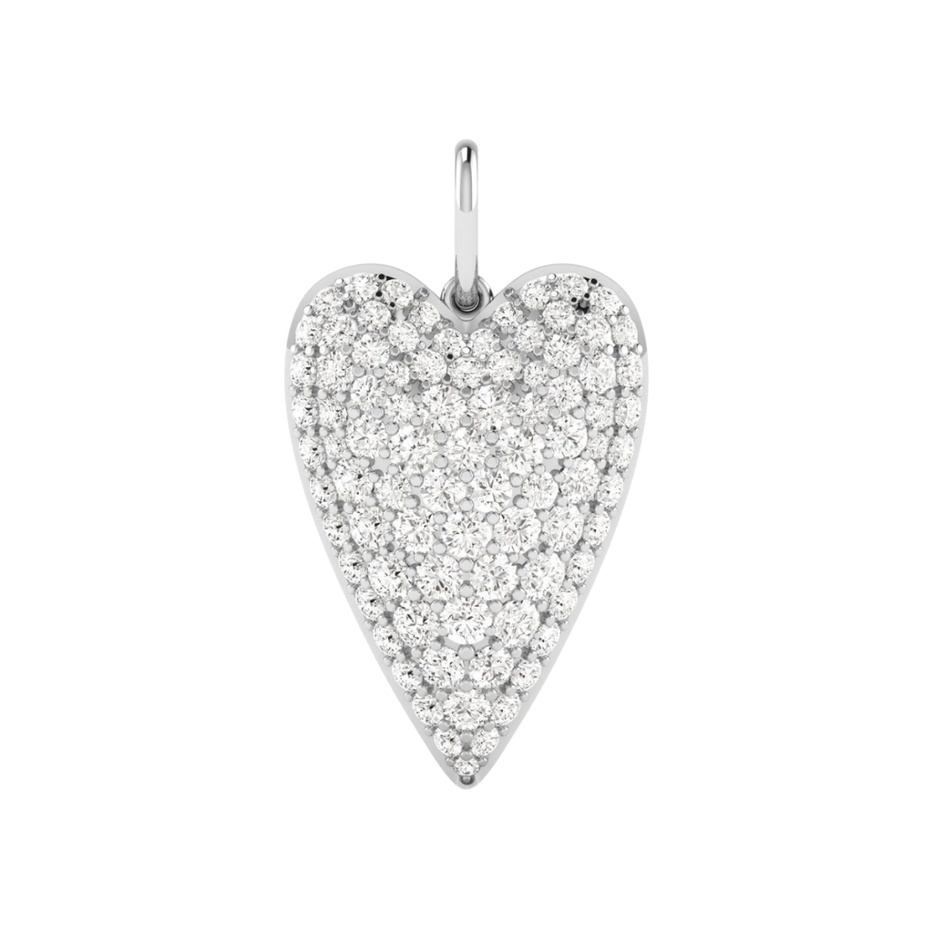 Domed Pave Heart Charm
