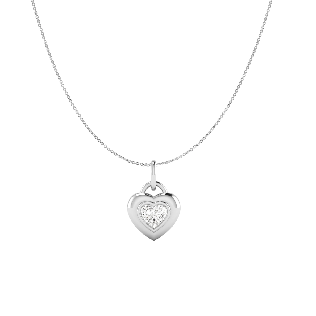 Puffy Heart Bezel Pendant