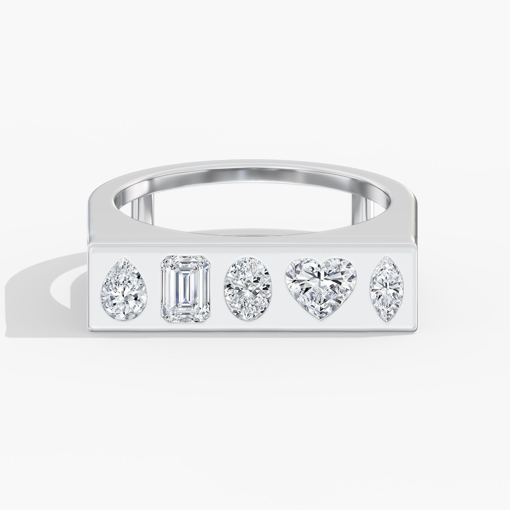 Multi Shape Inlay Bar Ring