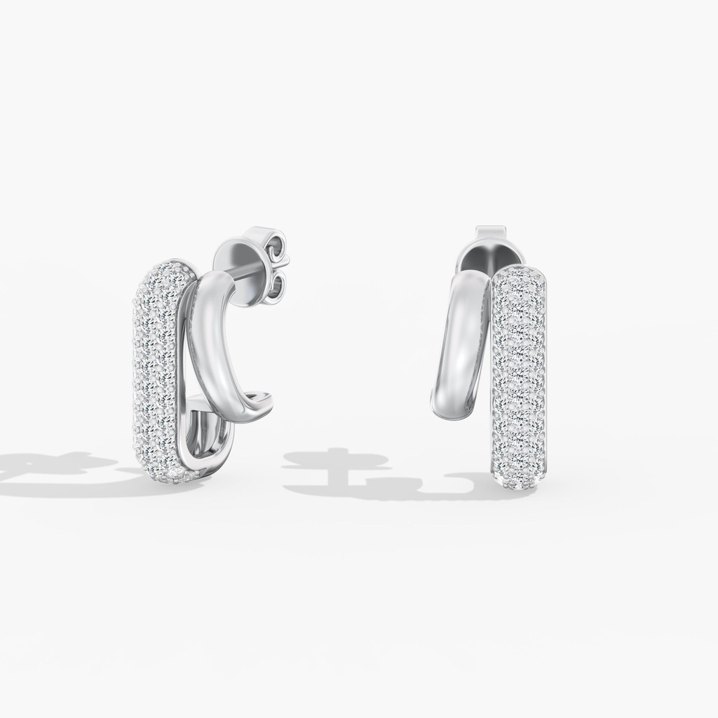 Pave and Gold Domed Earrings