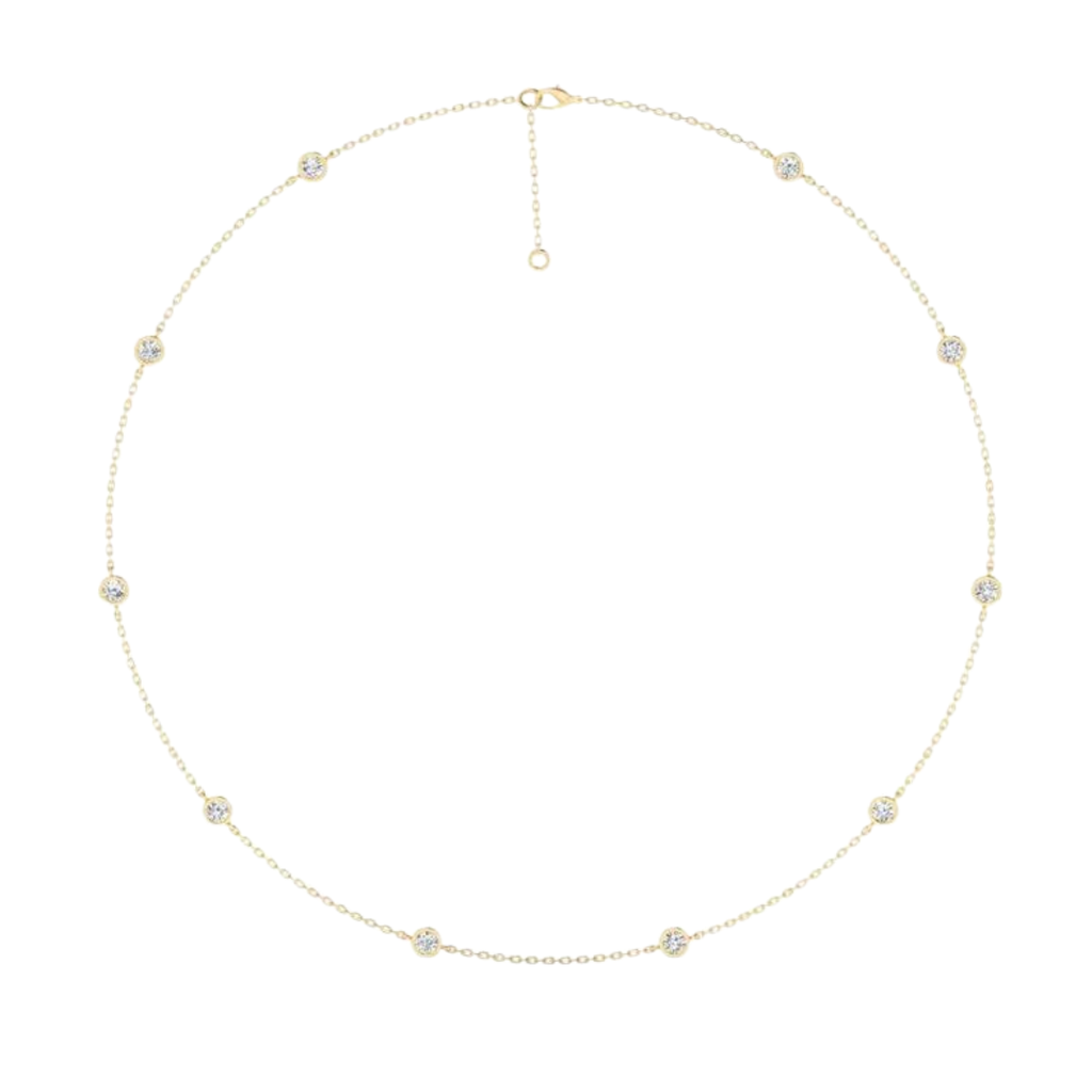 Round Bezel Station Necklace