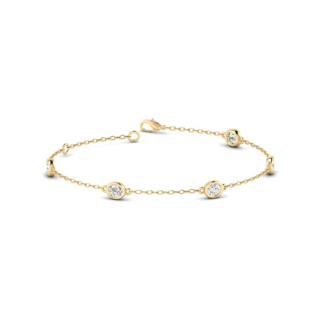 Round Bezel Station Bracelet 