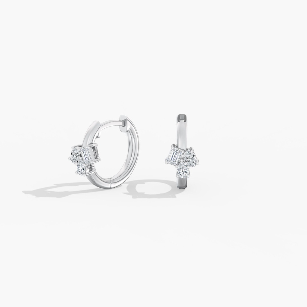 Multi Shape Cluster Huggie Hoops