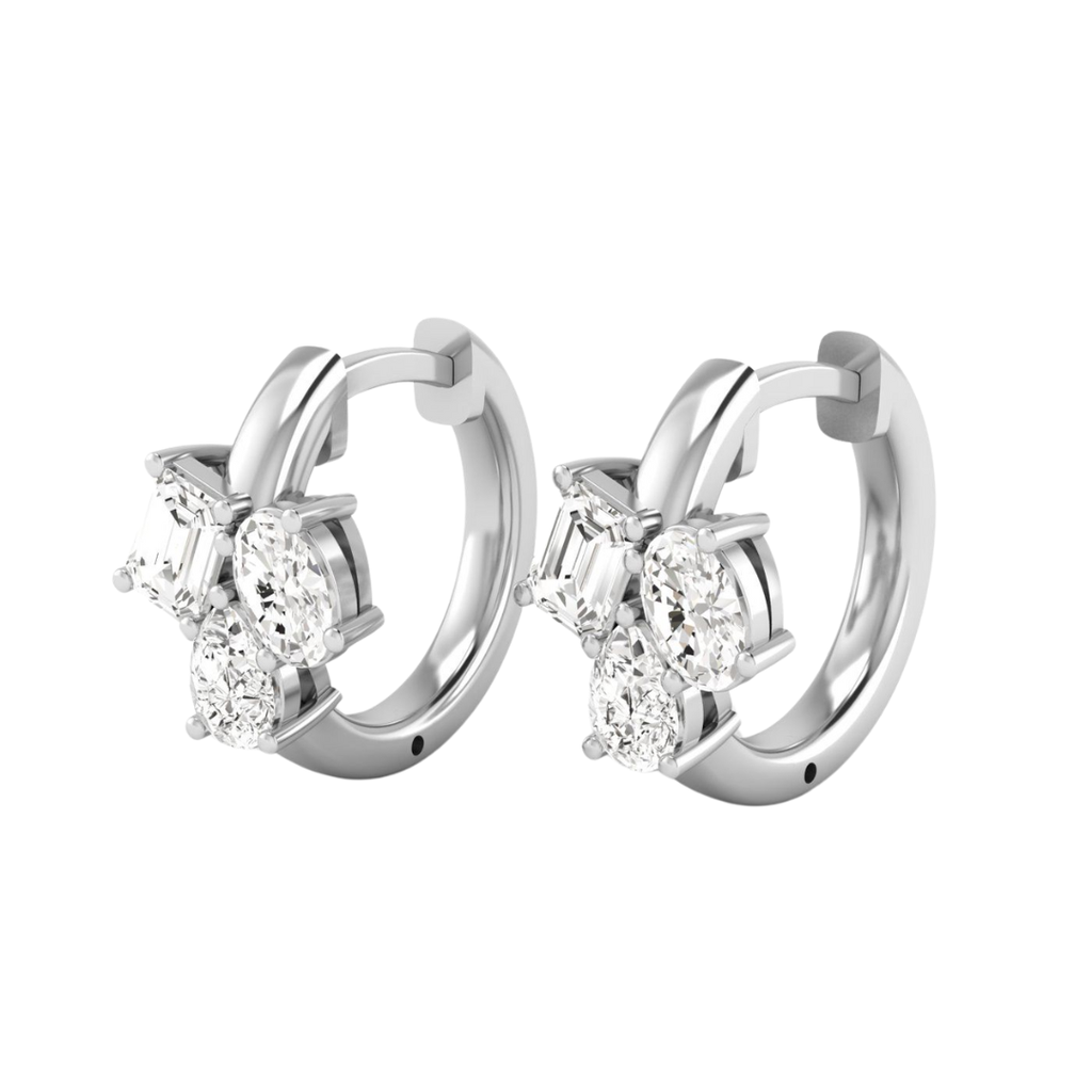Multi Shape Cluster Huggie Hoops