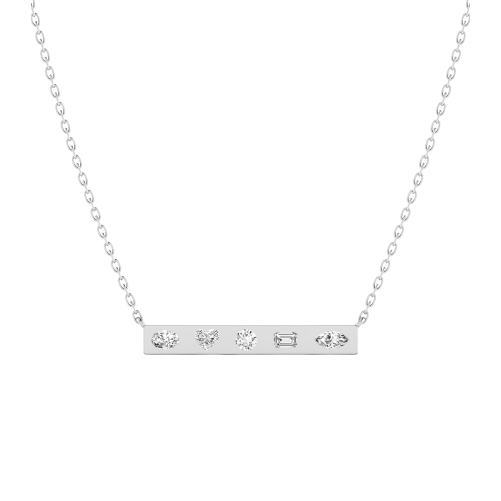 Multi Shape Inlay Bar Necklace