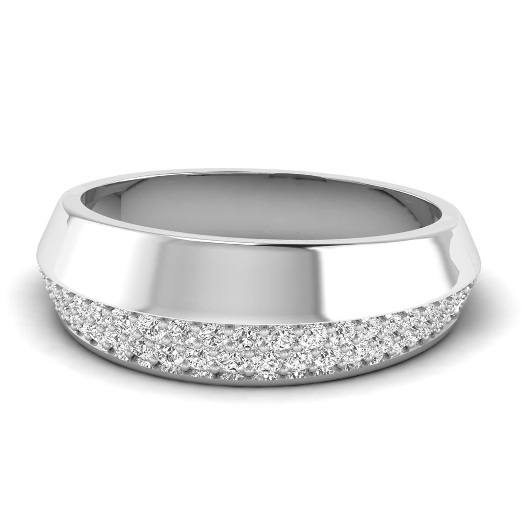 Gold and Pave Knife Edge Ring