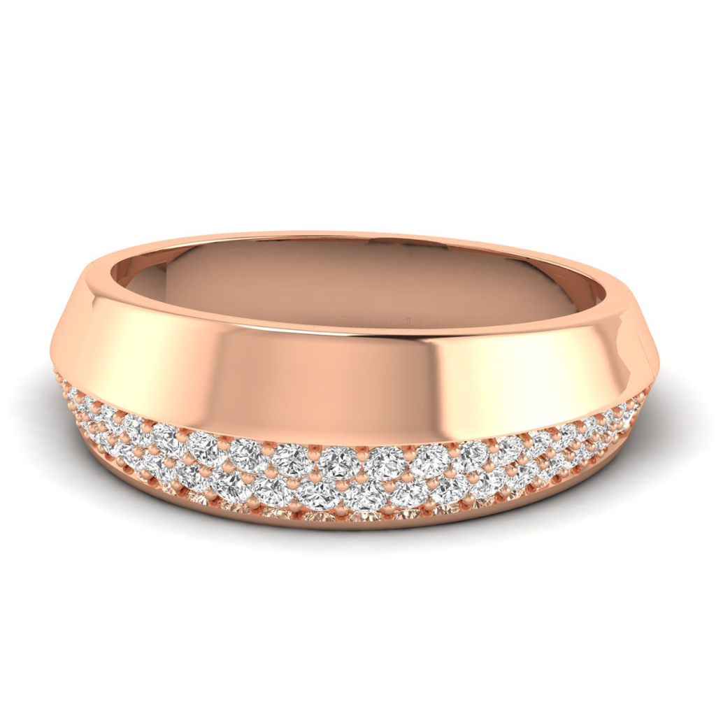 Gold and Pave Knife Edge Ring