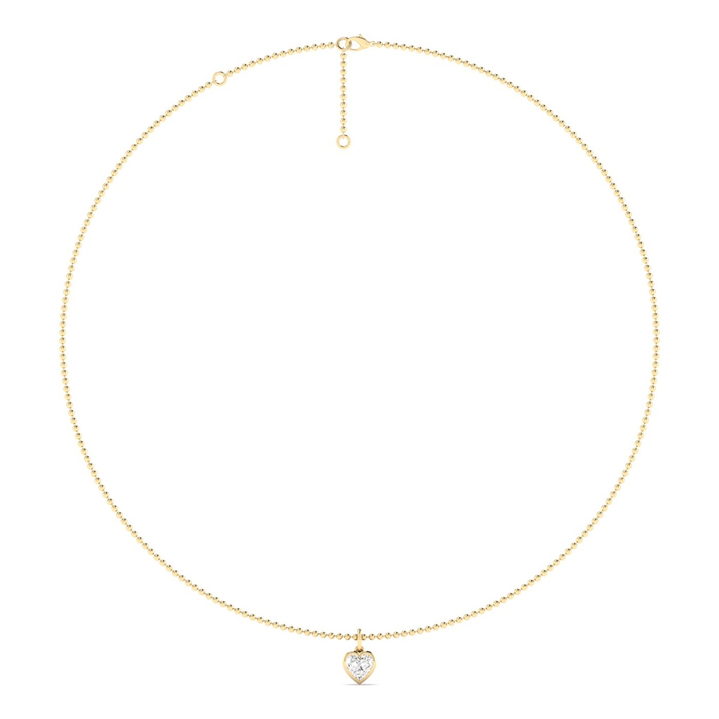 Heart Bezel Pendant with Ball Chain