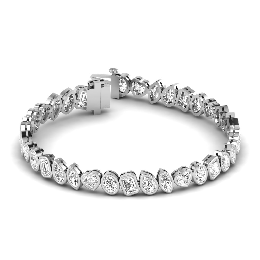 Multi Shape Bezel Tennis Bracelet 