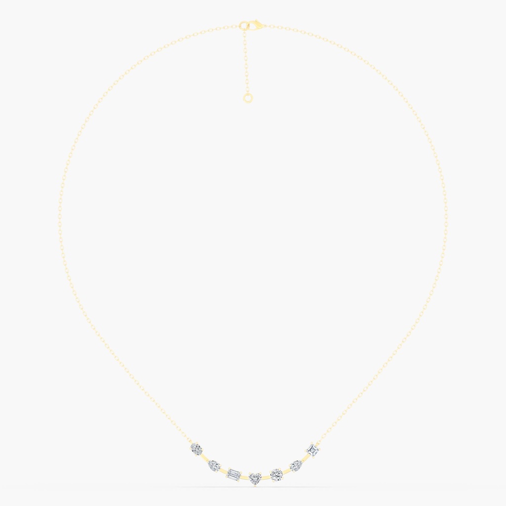 Multi Shape Curved Bar Necklace