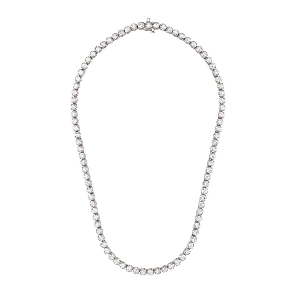 Round Basket Tennis Necklace