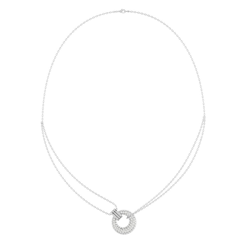 Domed Pave Circle Necklace