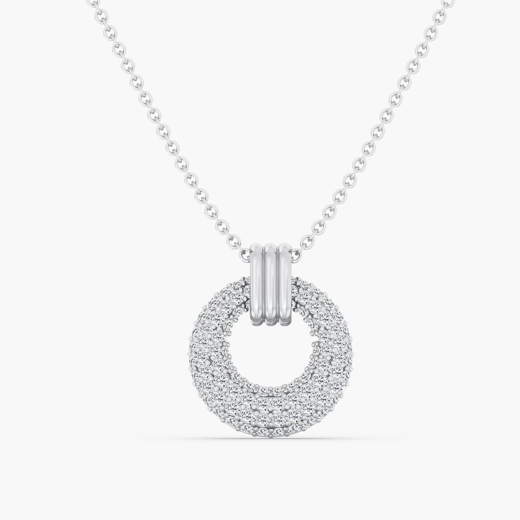 Domed Pave Circle Necklace