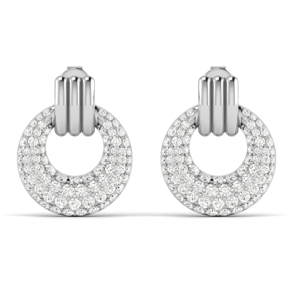 Domed Pave Door Knocker Earrings