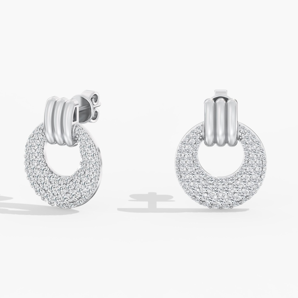 Domed Pave Door Knocker Earrings
