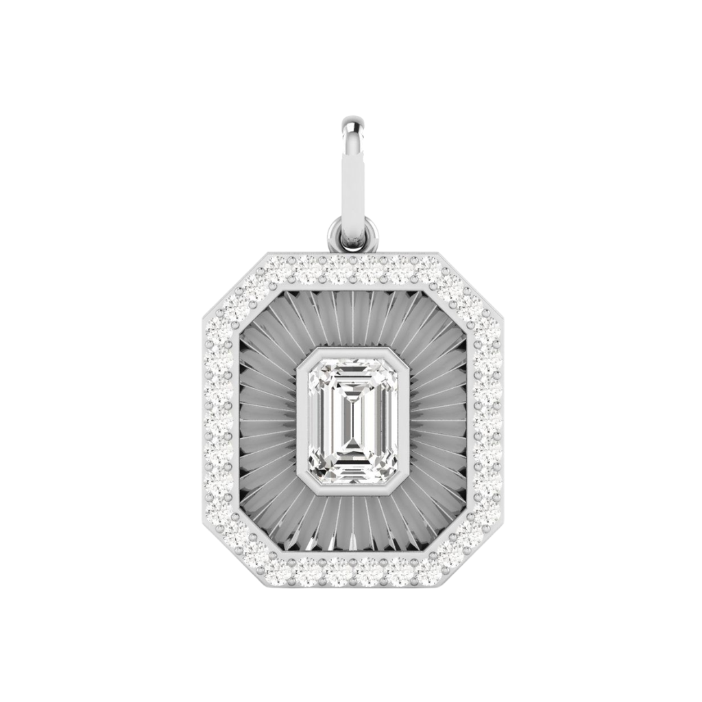 Fluted Emerald Charm