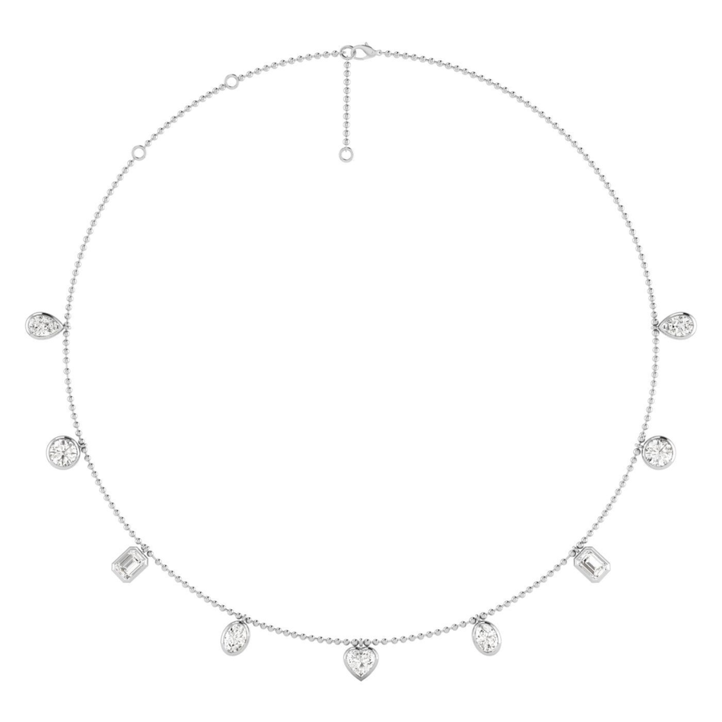 Multi Shape Bezel Droplet Necklace