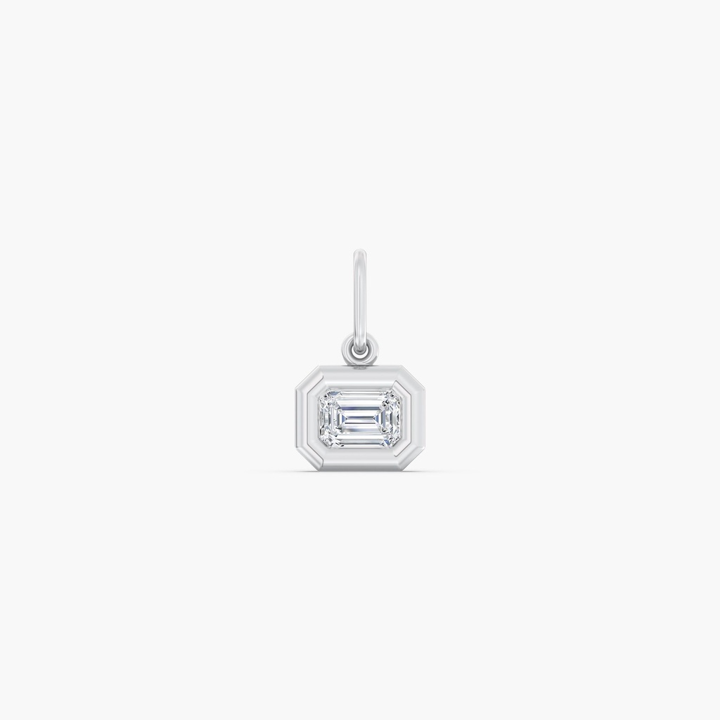 East West Emerald Domed Charm