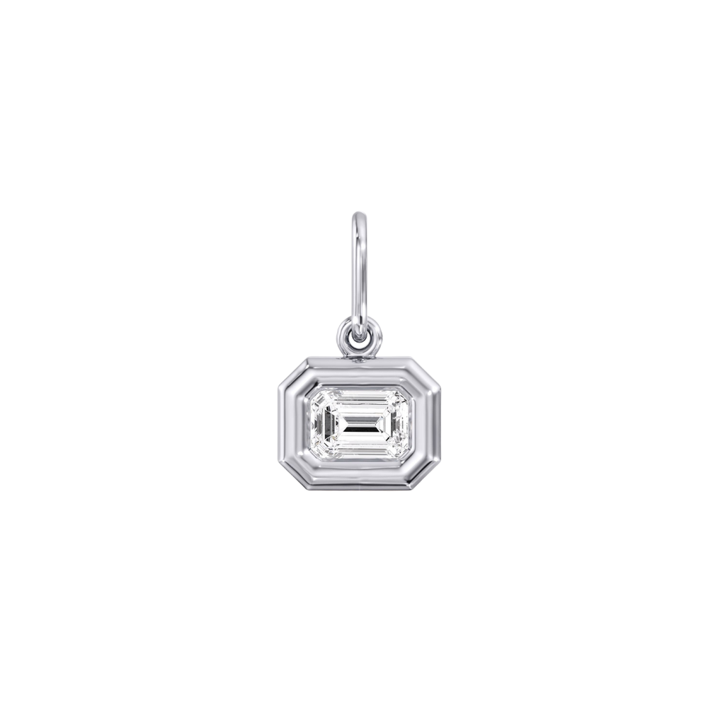 East West Emerald Domed Charm
